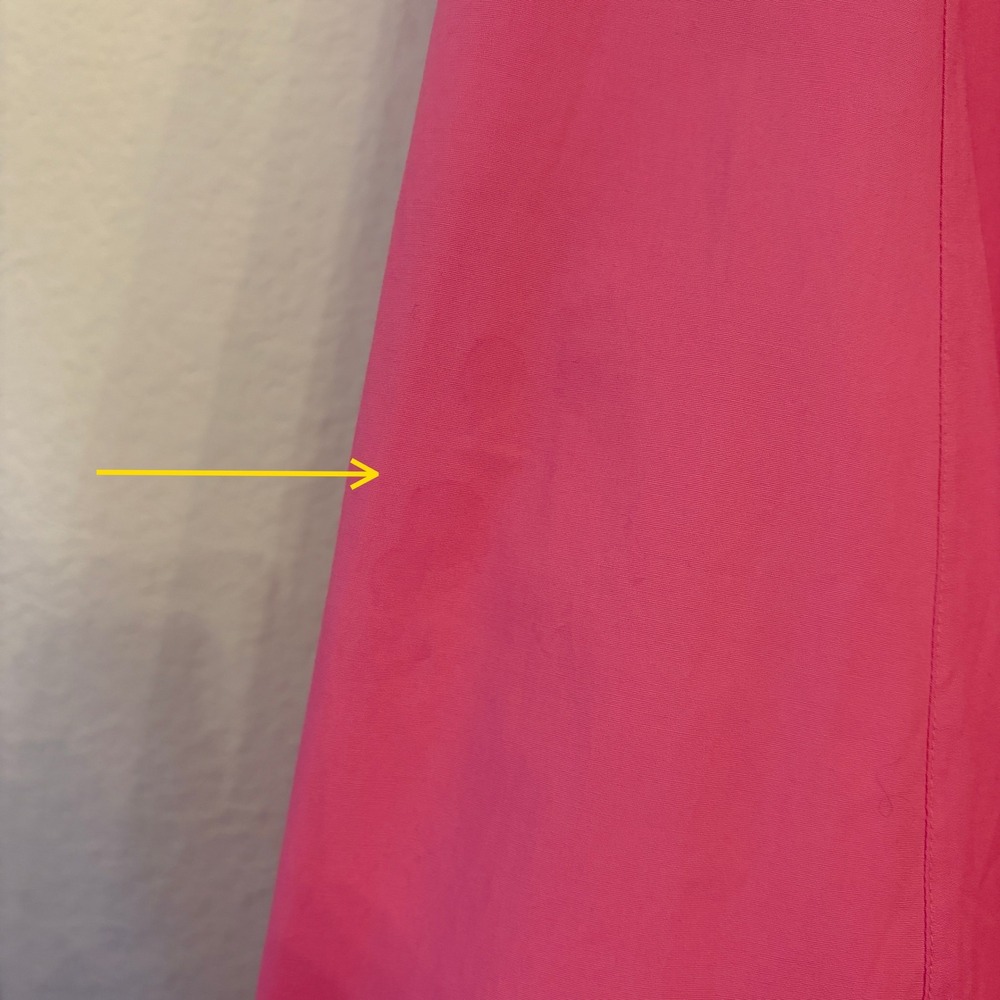 STAUD Swells Dress 16 Midi Puff Sleeve Cotton Poplin Wild Orchid Wedding FLAW - Picture 11 of 16